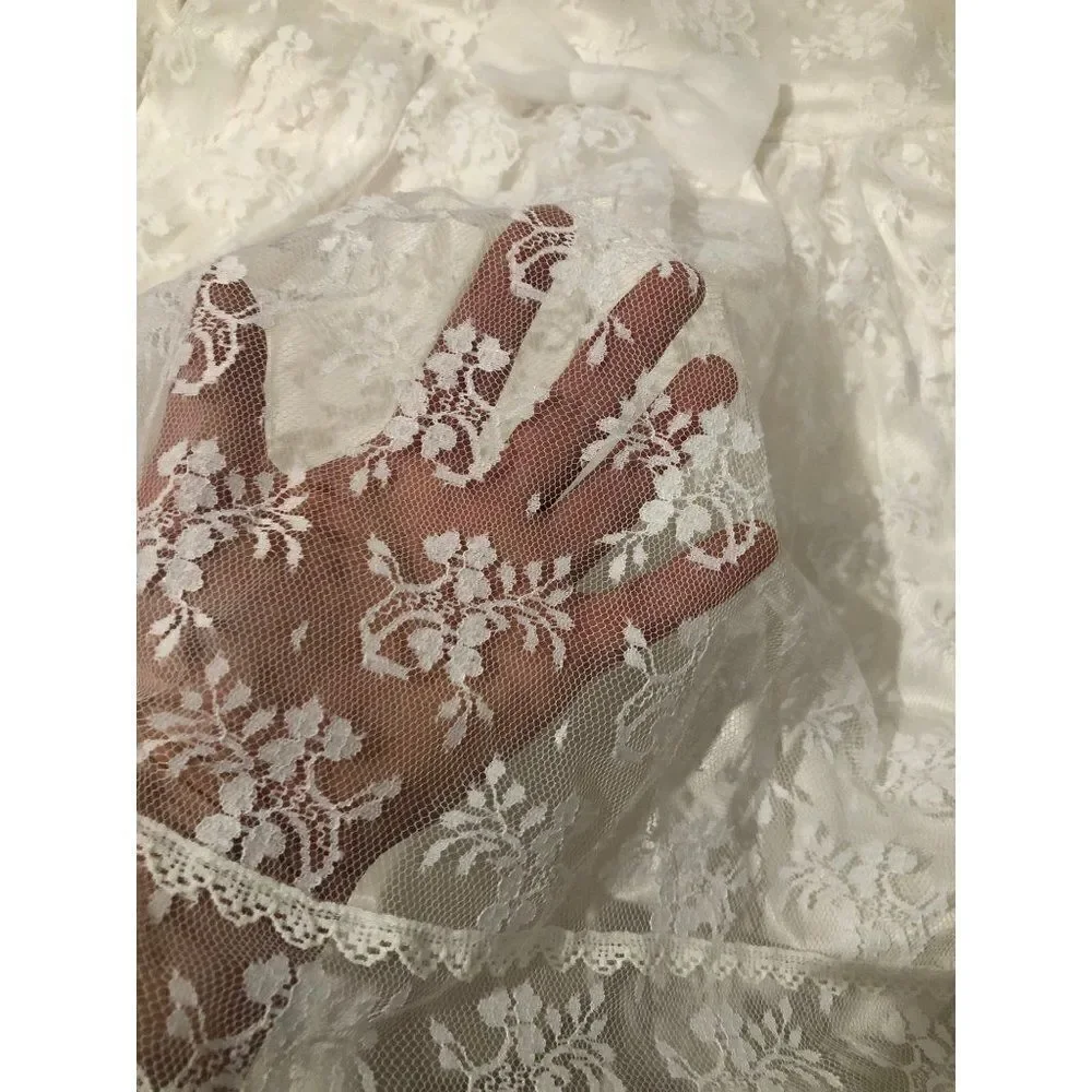 Gunne Sax Jessica McClintock Girl Dress Overlay Lace Baptism Communion Cottage 6